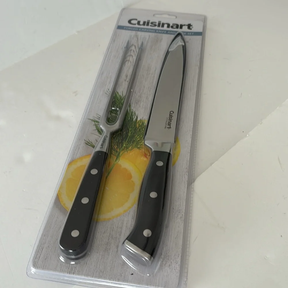 Cuisinart Forged Triple Rivet Carving Knife & Fork Set
